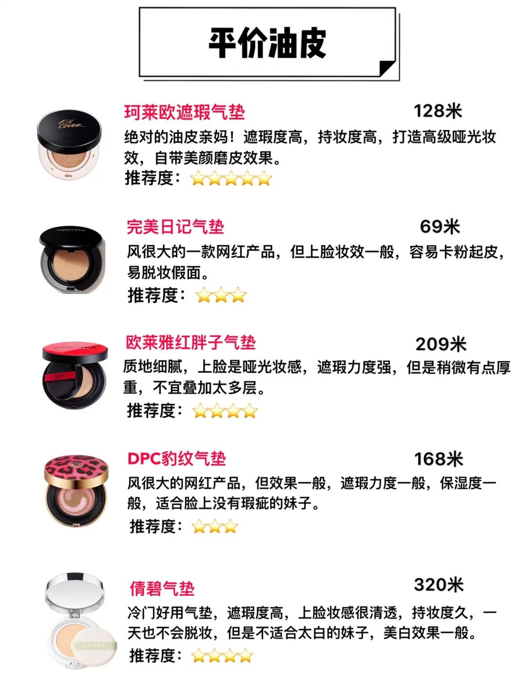 30-40岁气垫,35款热门气垫