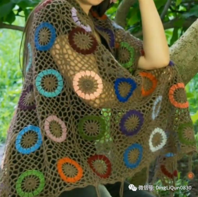 针织披肩作品,披肩花式围巾编织教程