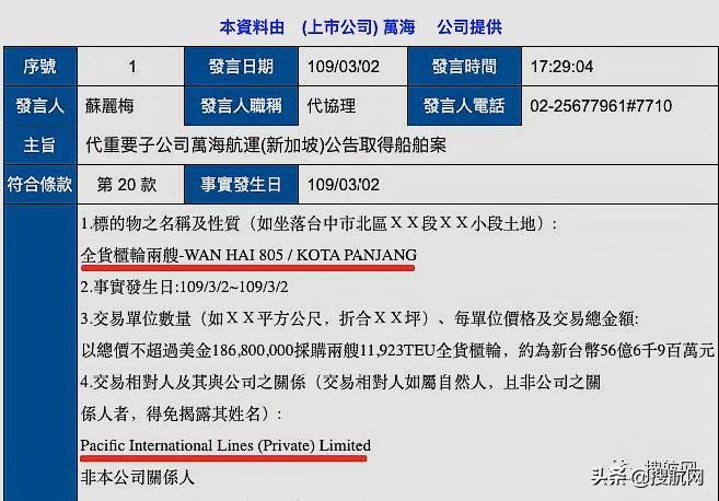 压力之下，太平船务,PIL开始卖船了！万海航运购入两艘