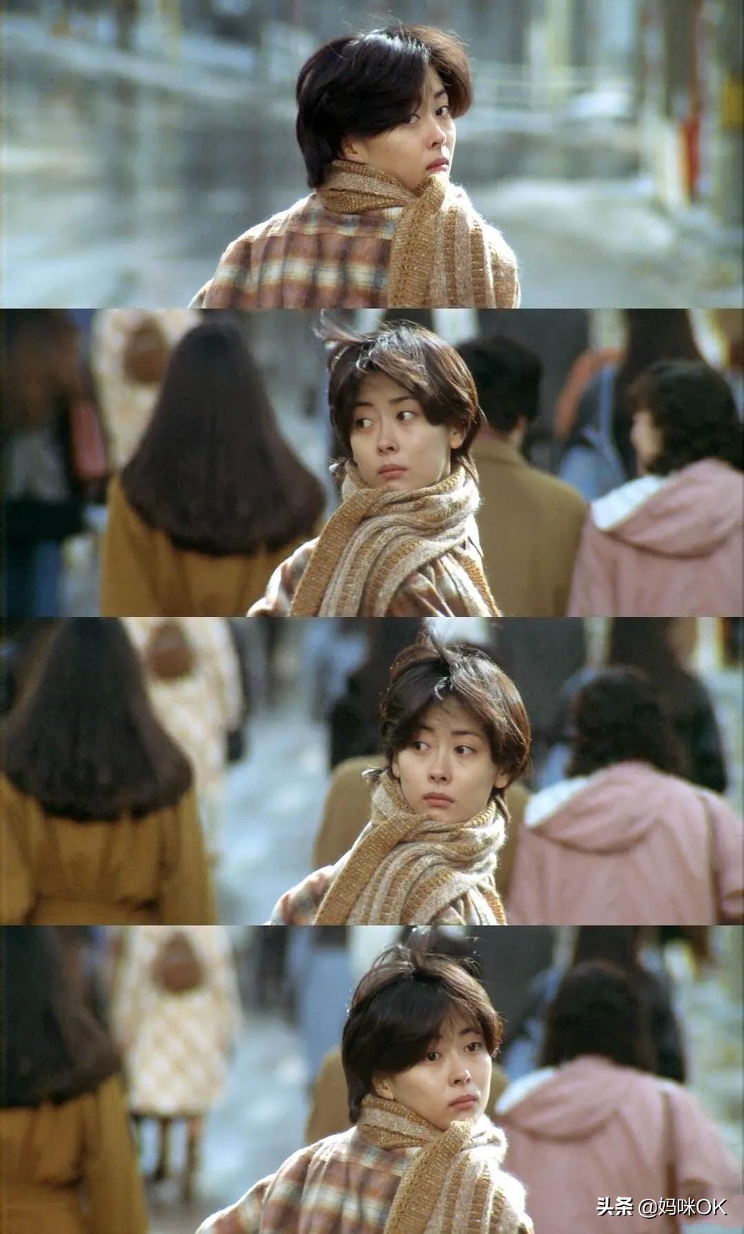 几种很火的围巾的新系法,比较短的围巾系大法