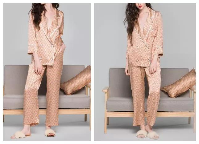 高档真丝洋气睡衣,夏天穿的真丝睡衣又凉快又舒服的