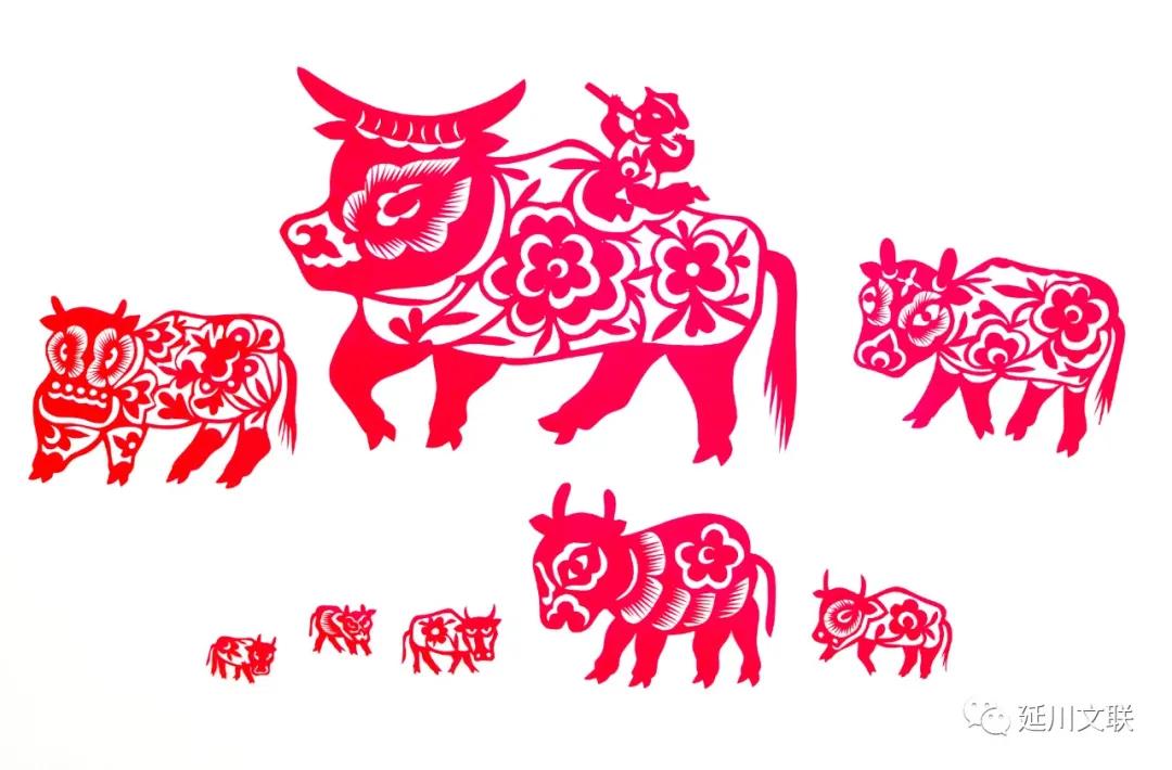 牛年送福手工作品,牛年送吉祥的手工剪纸窗花