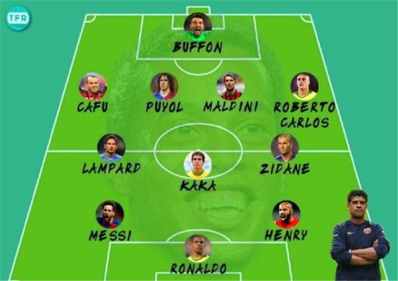 他在大小罗最佳阵容打中路，劳尔卡卡同样选择，逆足却在边路成名