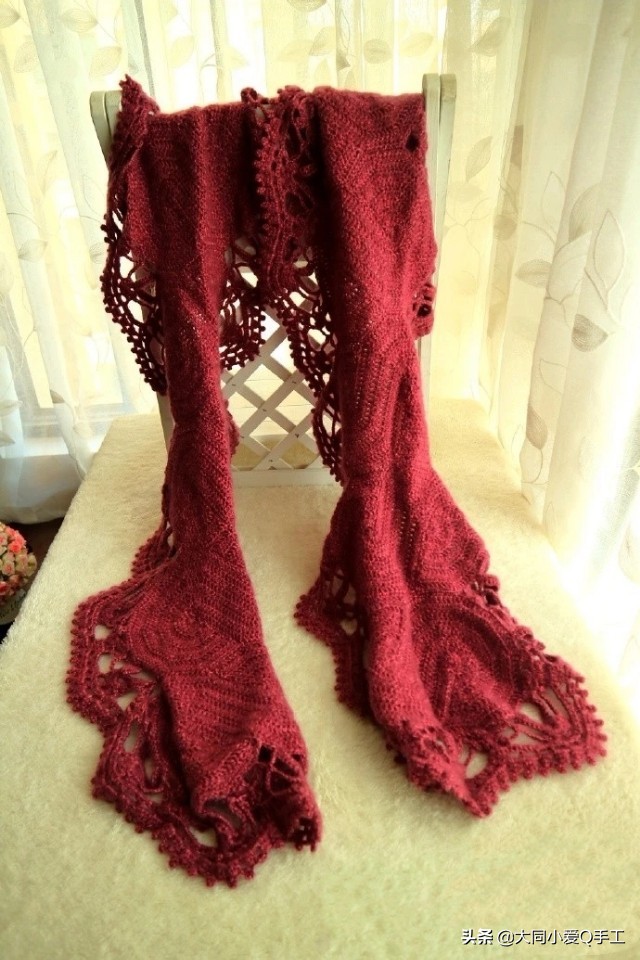 一款适合编织围巾的花样,织的围巾奇葩