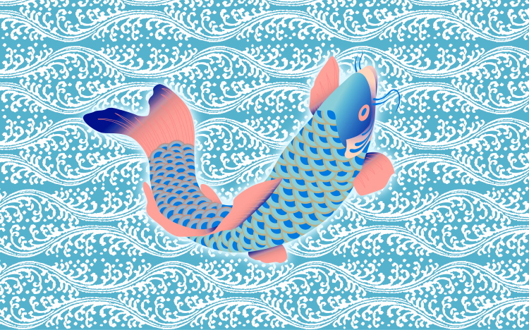 创意新中国风国潮故宫祥云仙白鹤电视背景墙海报展板PSD设计素材