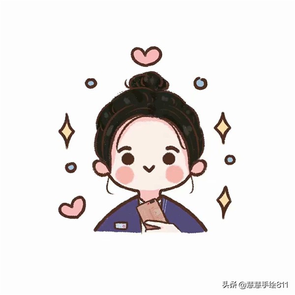 蜡笔娃娃手绘头像可爱,卡通女生头像小清新可爱简单手绘
