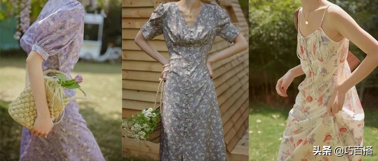 时尚优雅碎花裙,碎花裙这样穿气质又温柔