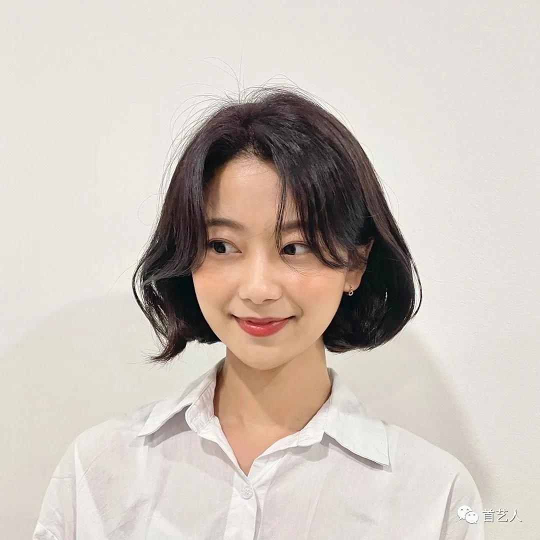 短下巴剪刘海,短下巴短发发型