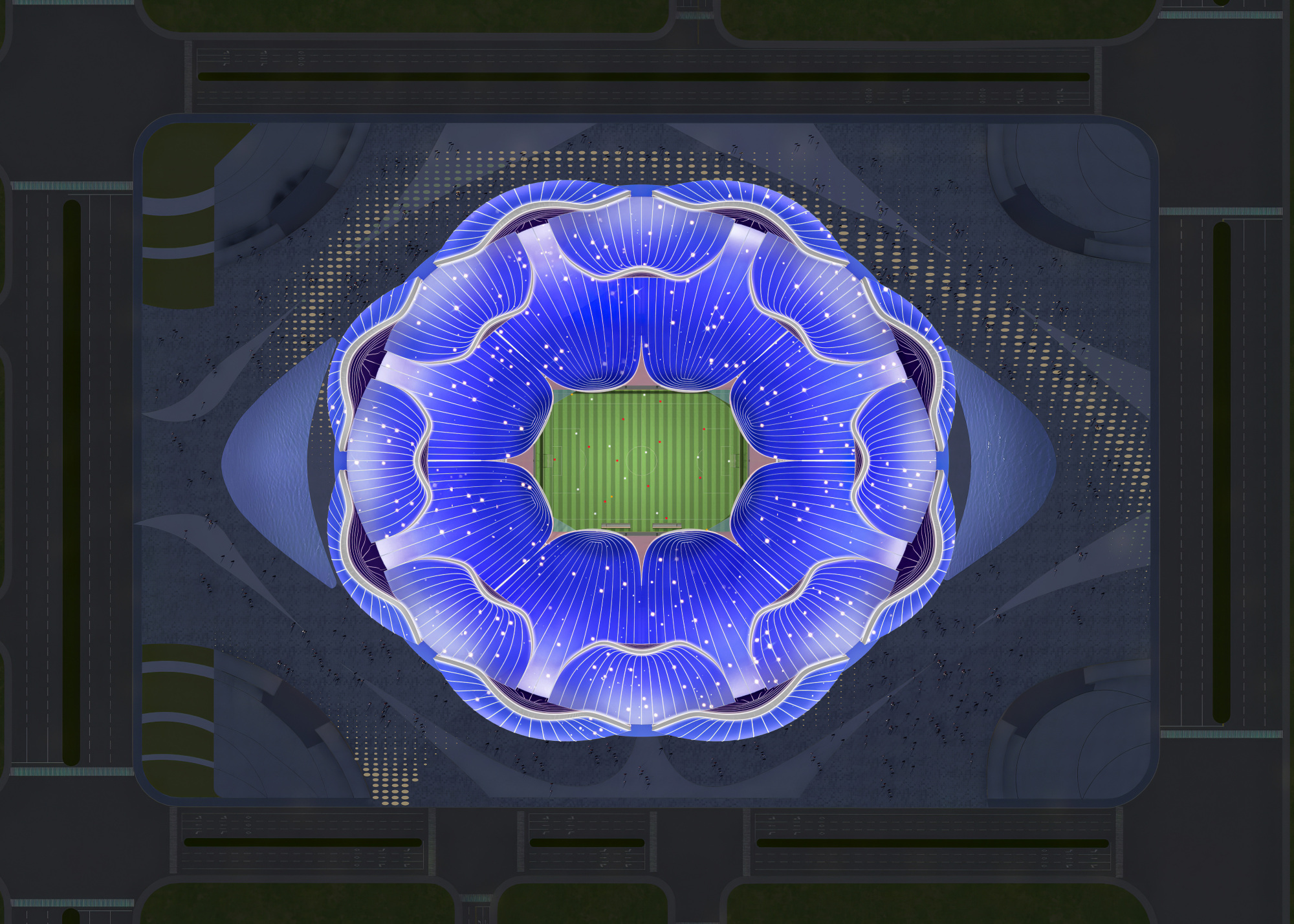 恒大足球场惊艳全球,广州恒大世界最大球场