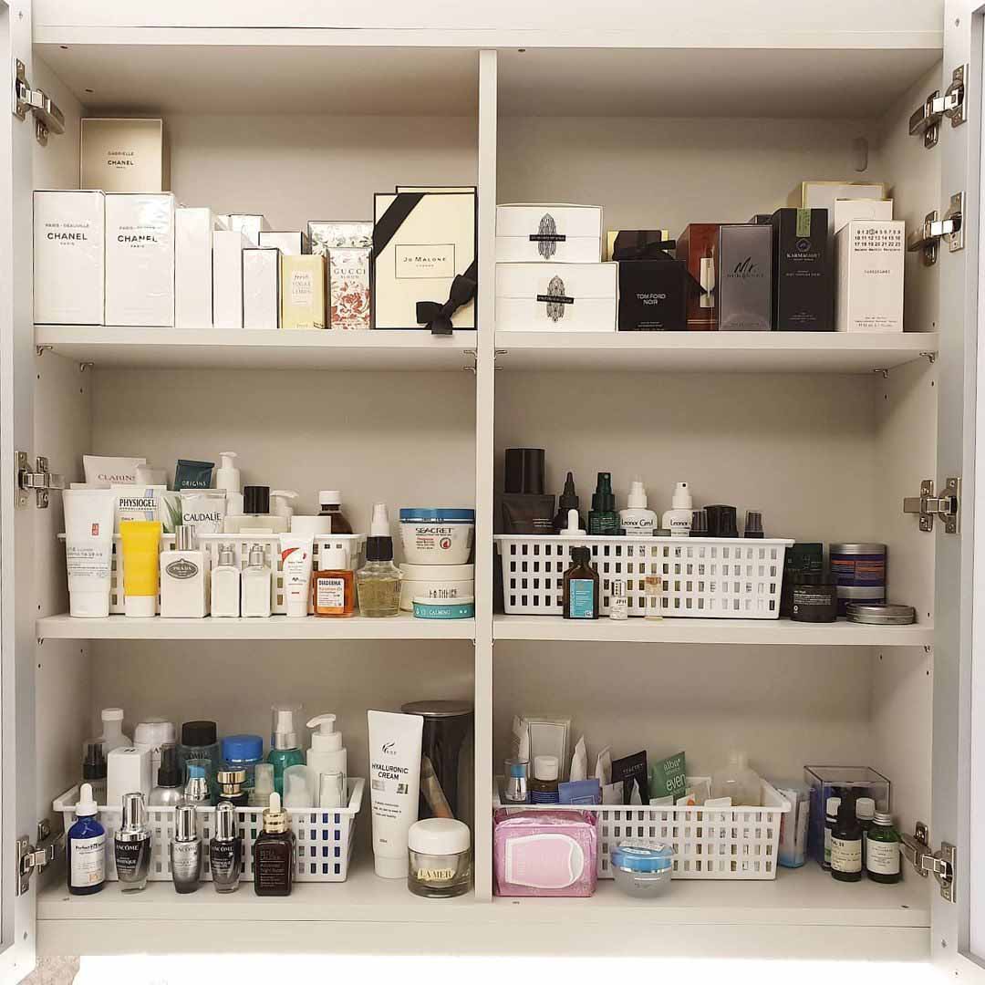 小姐姐沉浸式收纳化妆品,韩国小姐姐化妆品