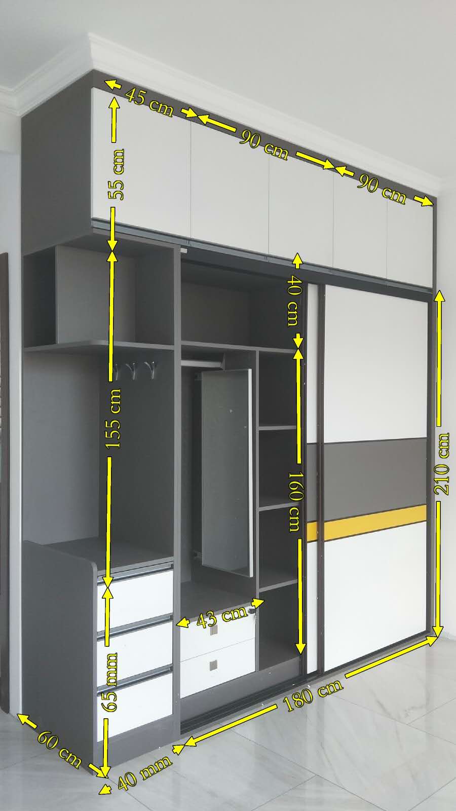 推拉门衣柜卧室家用简易收纳,收纳衣柜40厘米宽推拉门
