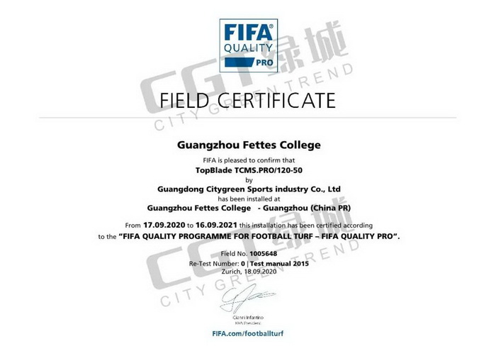 fifa国际a级足球场,中国第一座fifa认证专业足球场