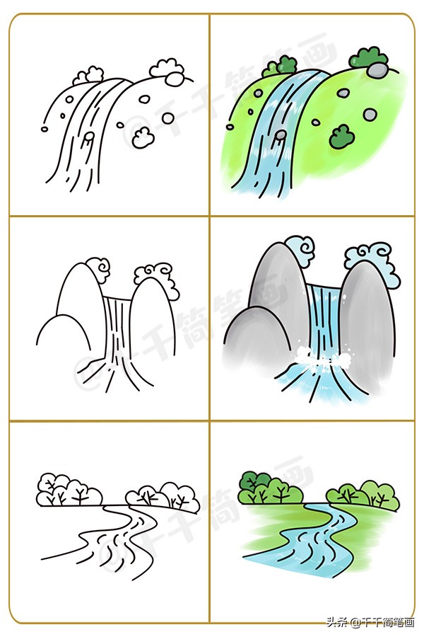 一幅简单又超好看的画景色,画一幅超级简单超级好看的风景画