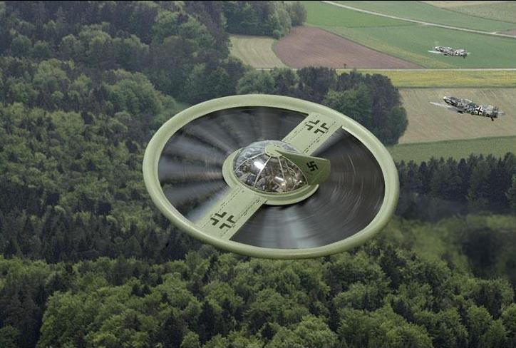 纳粹实验飞碟的视频,二战德国黑科技悬浮飞行器