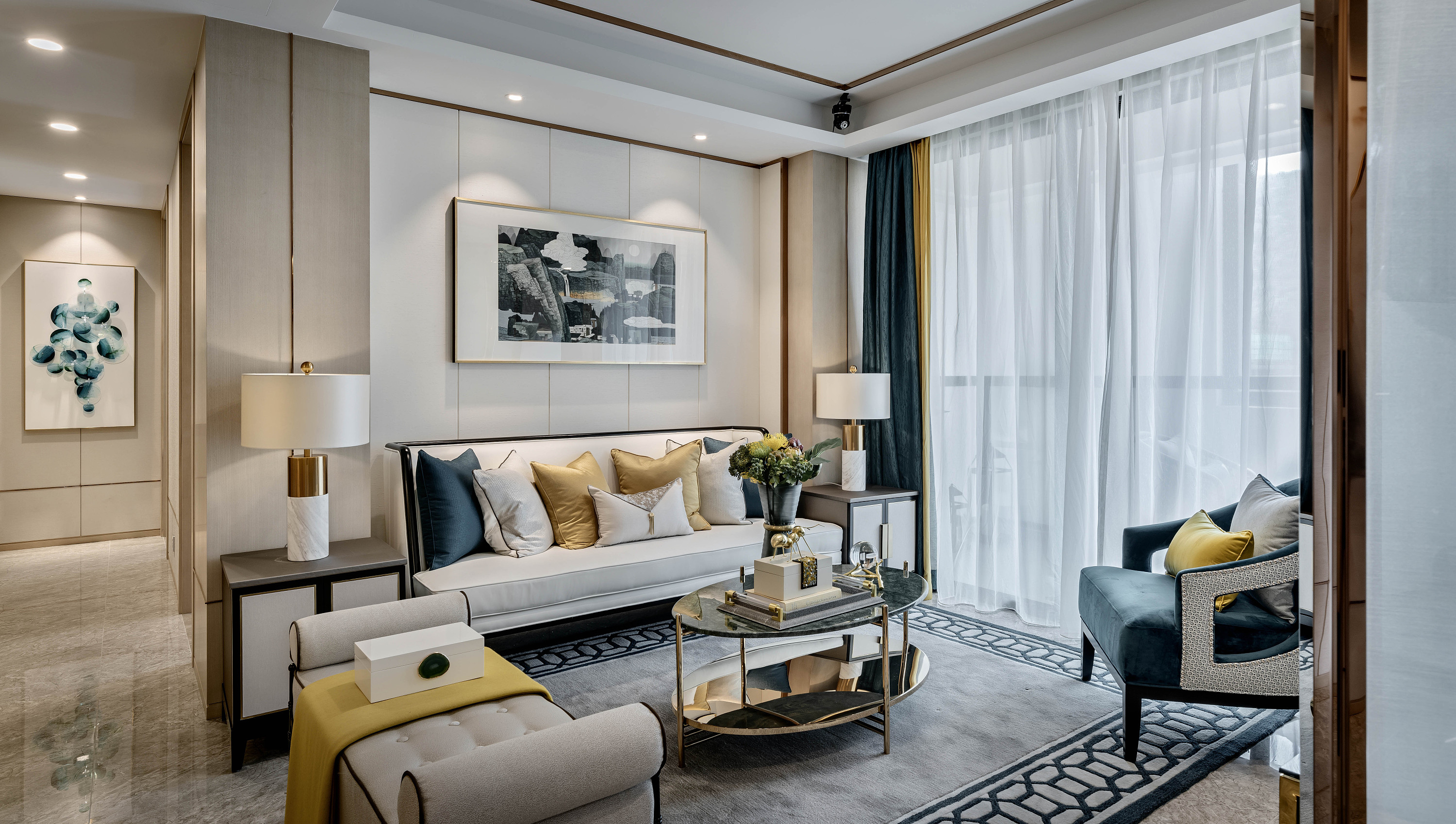 中式装修风格样板房图,桃花源120平中式风格样板房