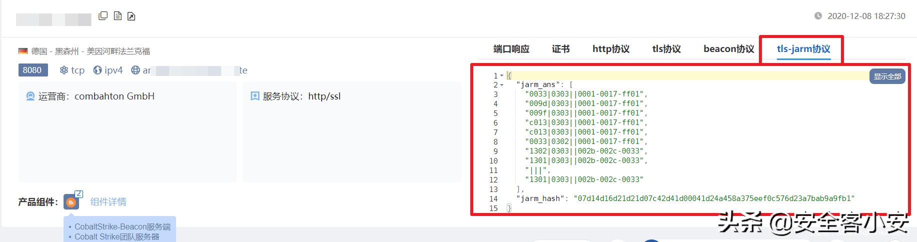 利用JARM指纹进行TLS服务端标记