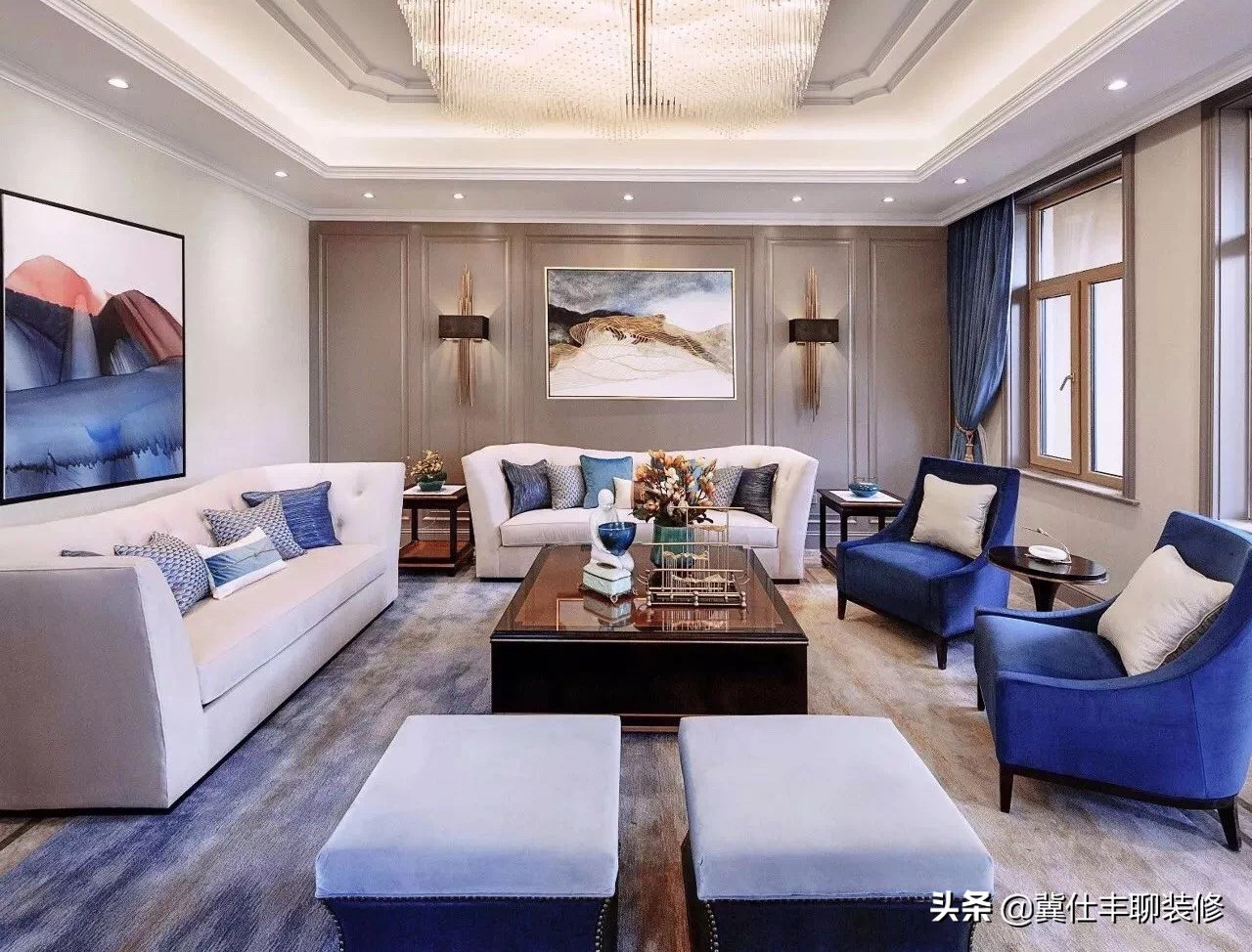 新中式沙发背景墙壁画图片大全,新中式沙发背景墙壁布简约效果图