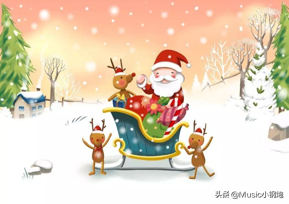 手风琴与小提琴合奏,唱诗班合唱铃儿响叮当