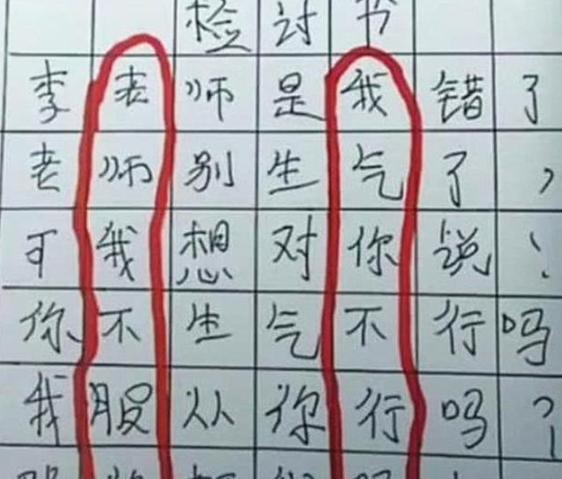 小学生被罚写检讨,每句都发自肺腑,老师却一眼看出了端倪