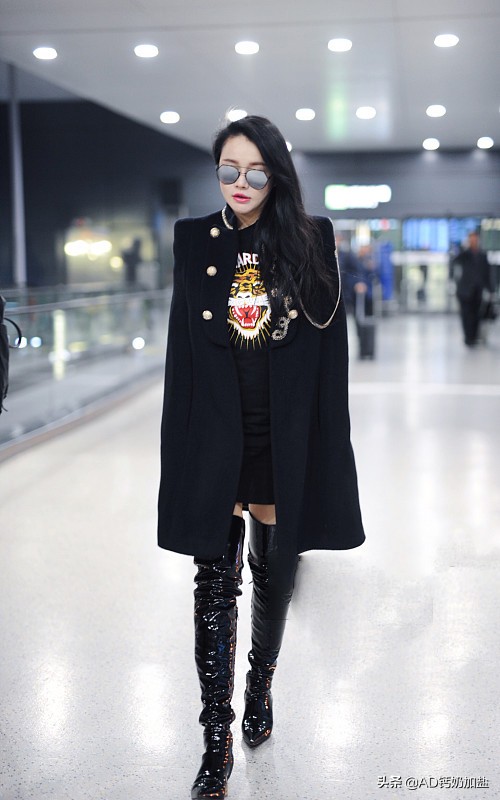 冉莹颖穿高腰鞋,冉莹颖过膝长靴