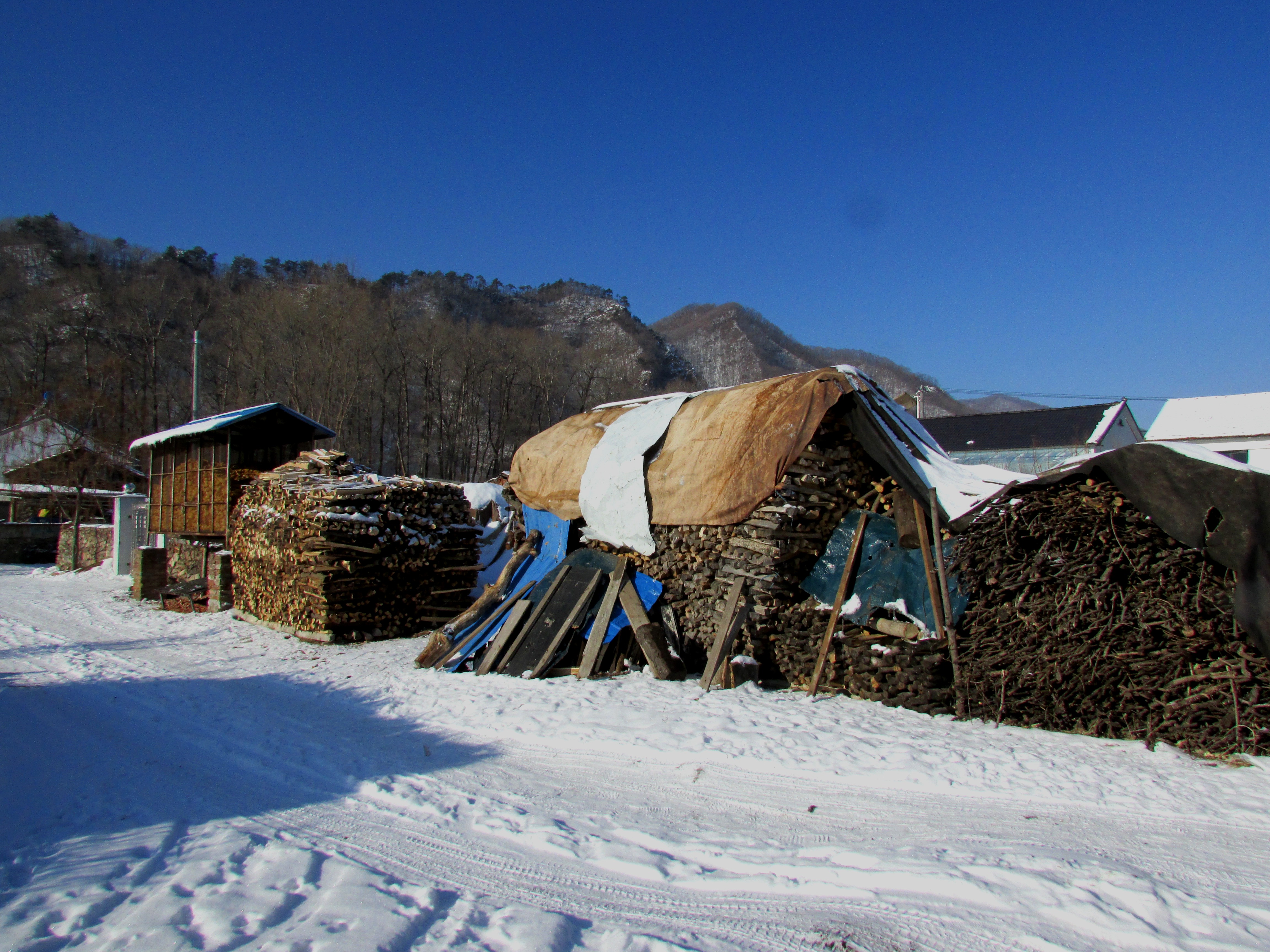 本溪湖里村冬季景色,本溪湖里村景色视频