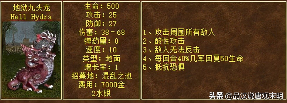 英雄无敌所有7级和8级兵种图鉴,英雄无敌8级兵排名