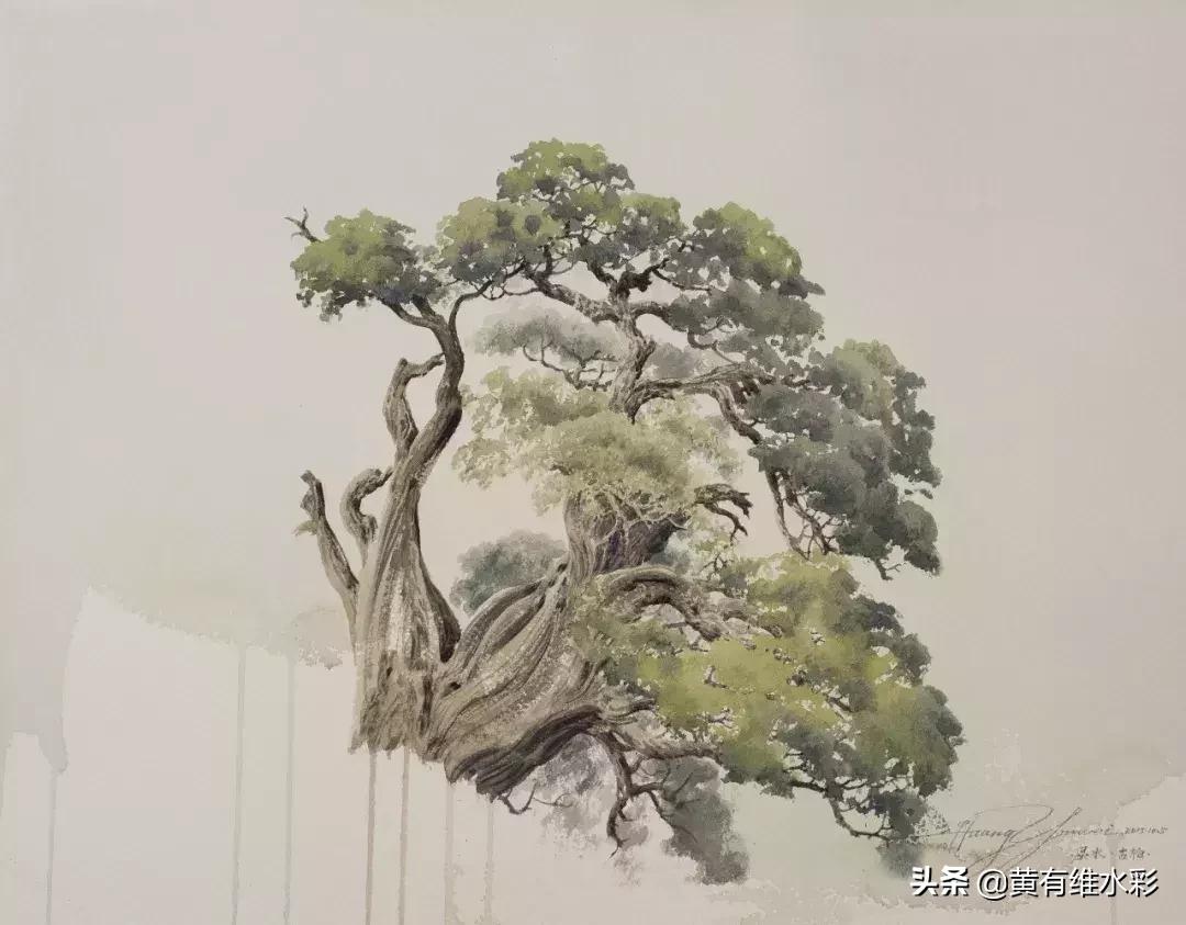 水彩画山风景入门,远山画法入门教程