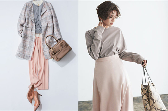 灰色和粉色是不是完美搭配,粉色搭配灰色满满的高级感