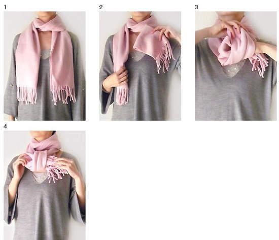 女士围巾的系法图解,真丝围巾系法图解大全