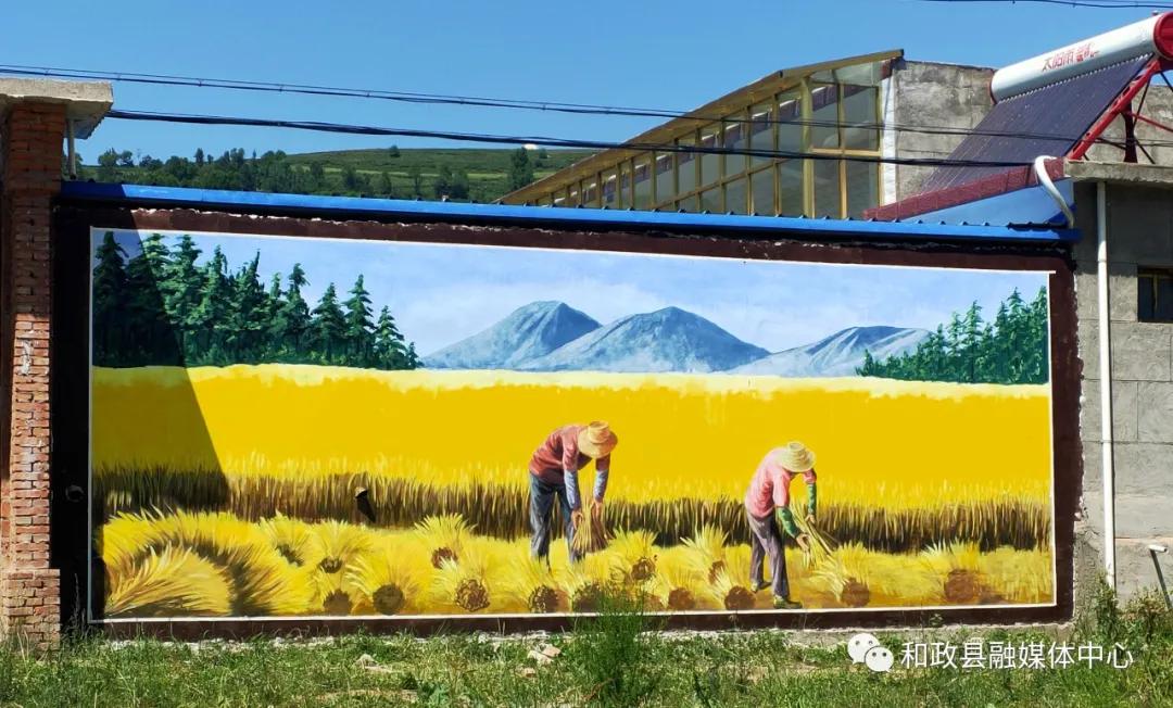 乡村振兴山水墙绘手绘,乡村振兴文化墙手绘中国风