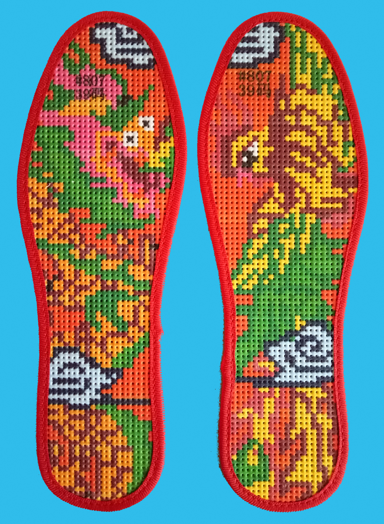 小娃娃绣花鞋垫,两根针线绣花鞋垫