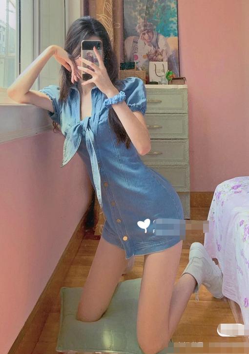 经典百搭的牛仔裙时髦又减龄,韩版超薄慵懒风宽松显瘦牛仔裙