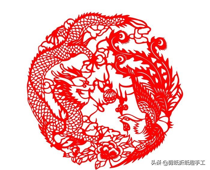 凤凰剪纸百鸟之王,凤凰剪纸100幅图片