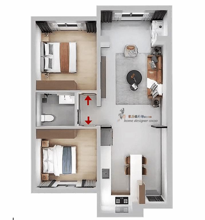 卧室布置一床一衣柜,小平米主卧室多收纳设计方案