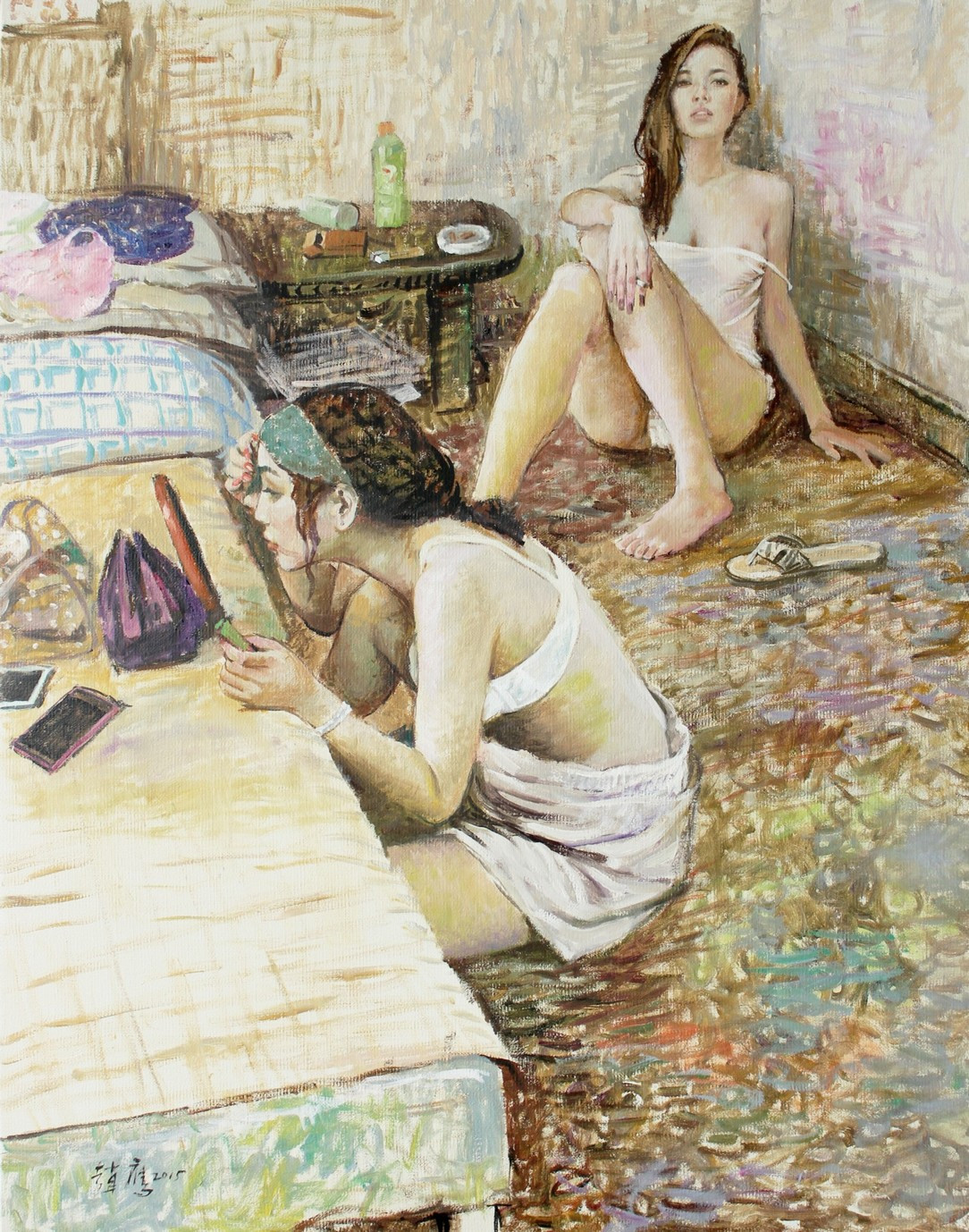 柠檬汁氤在水中　角落里美人如茵——画家赵鹰的写意油画