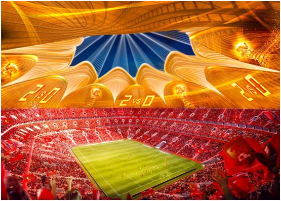 广州恒大足球场灯光秀视频,广州恒大足球场赛场