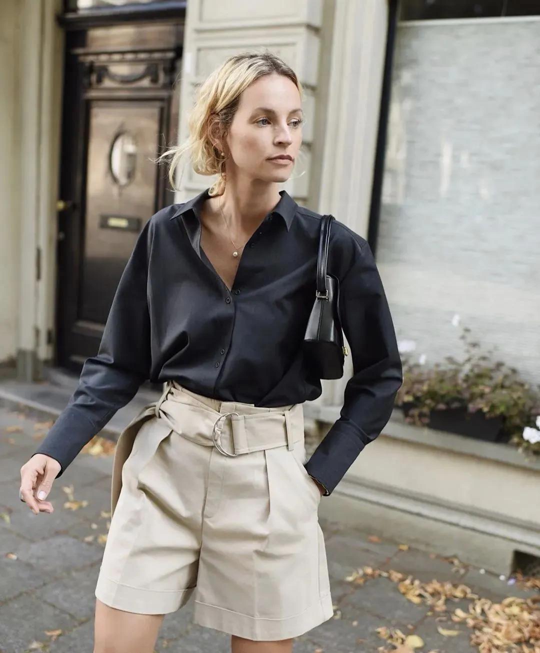 上短下长不露腿t恤穿搭夏季,显瘦t恤短裤穿搭