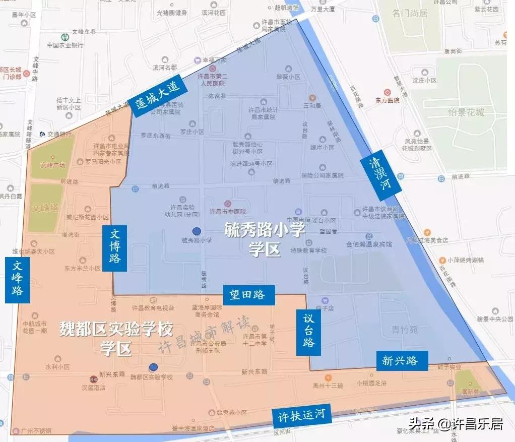 2019许昌市小学区域划分,许昌市小升初学区划分图2019