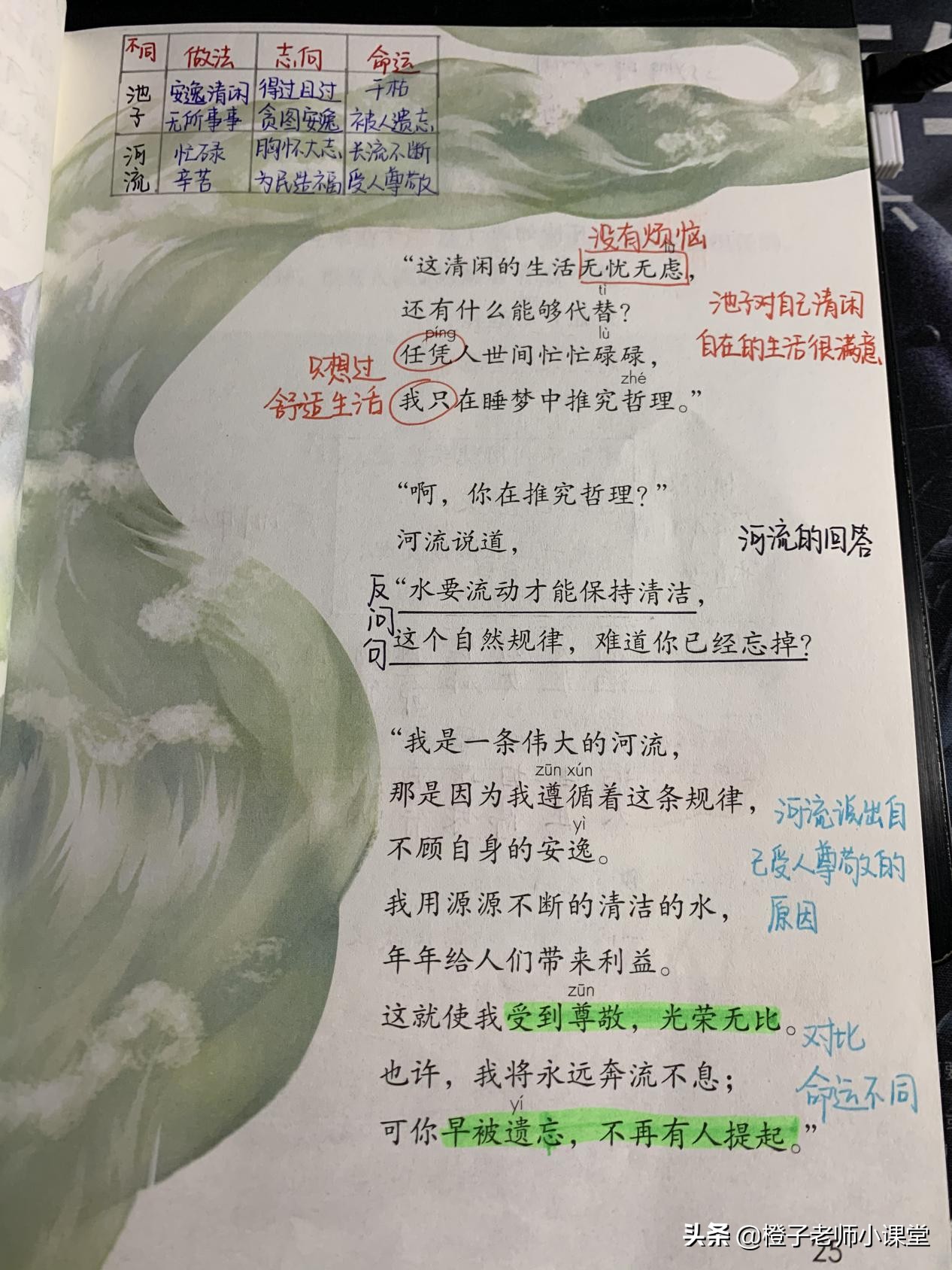 三年级语文下册第八课池子与河流,三年级下册语文8课池子与河流