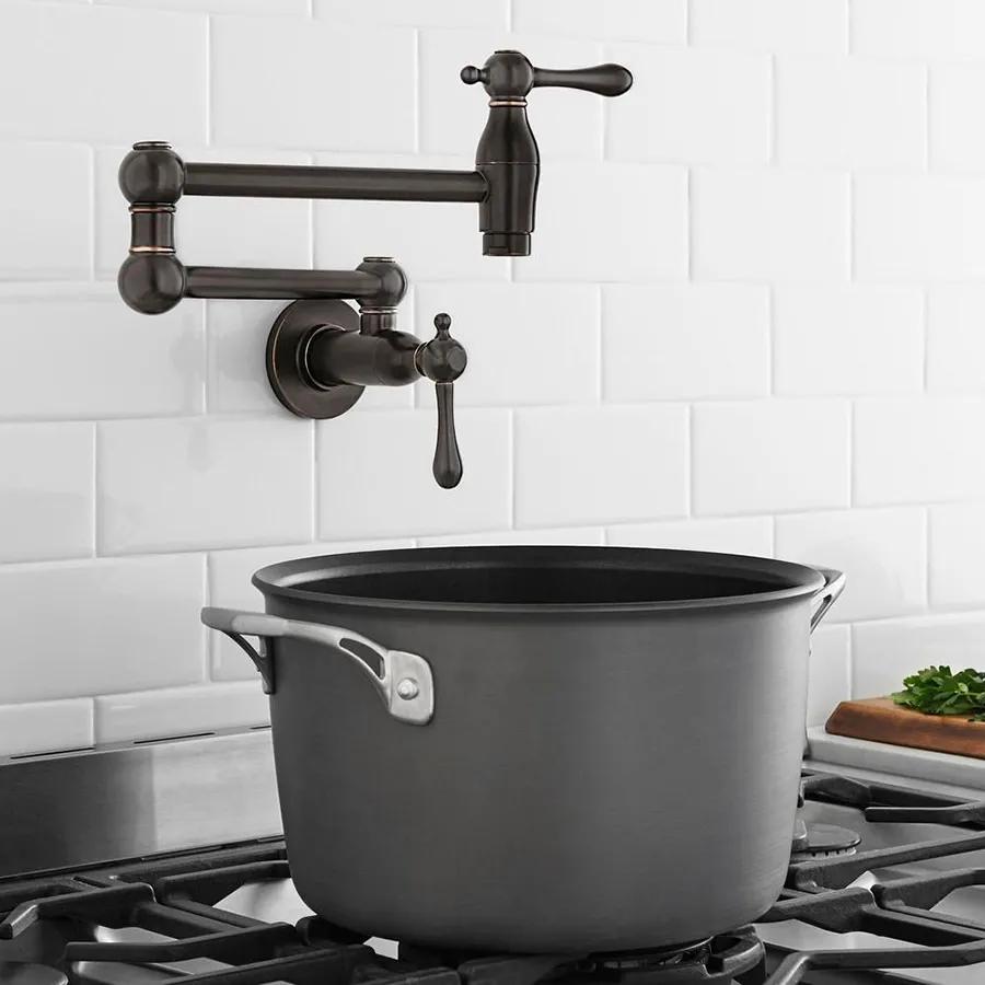 怎么在灶台墙上安装水龙头,灶台上装个抽拉式水龙头