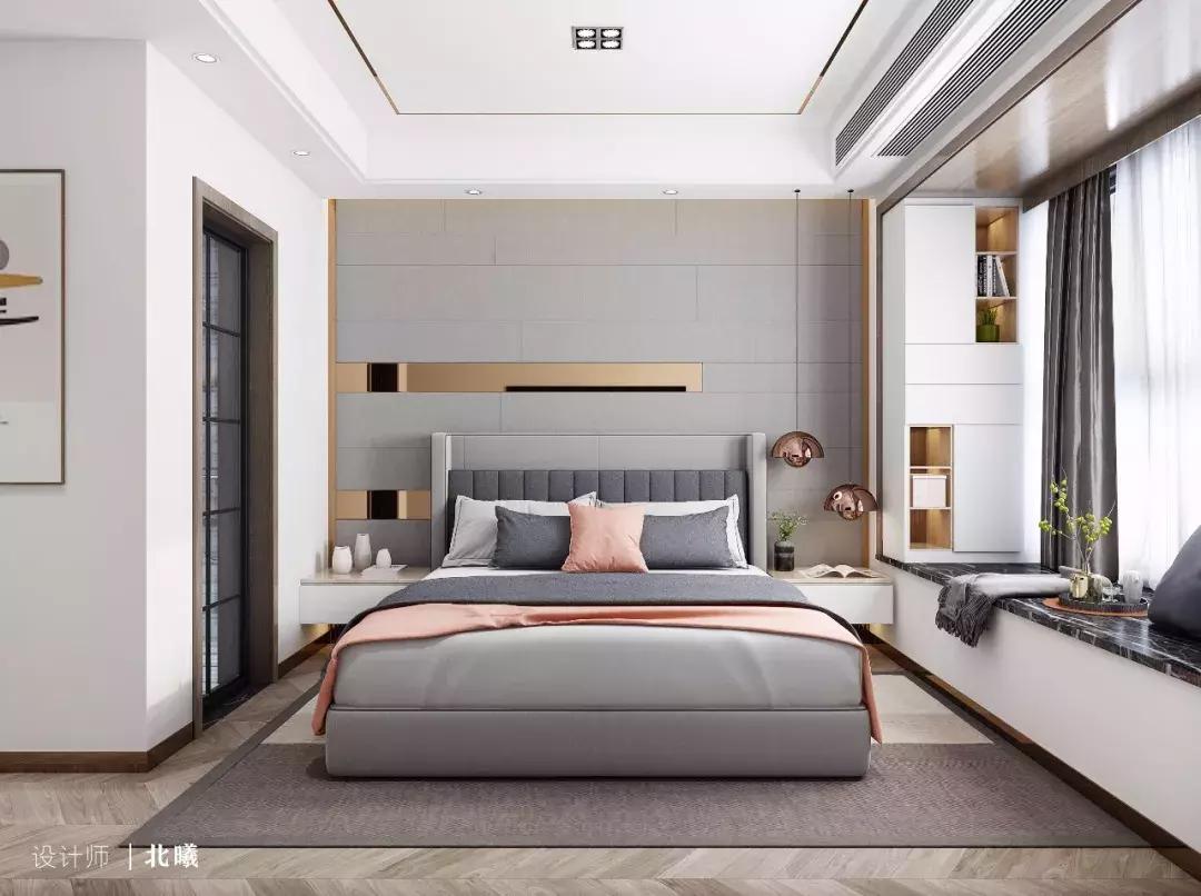 装修108平衣帽间2室一厅,126平主卧带衣帽间和卫生间效果图