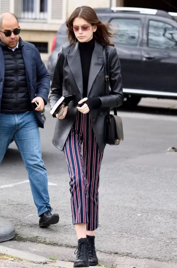 中式盘扣皮衣女刘雯,刘雯皮衣穿搭大合集