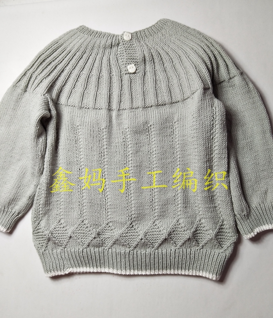 鑫妈编织麦穗花提花套头毛衣教程,鑫妈手工编织毛衣双色图案