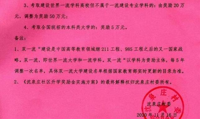 从沈泉庄奖励考生100万元，了解华盛江泉集团