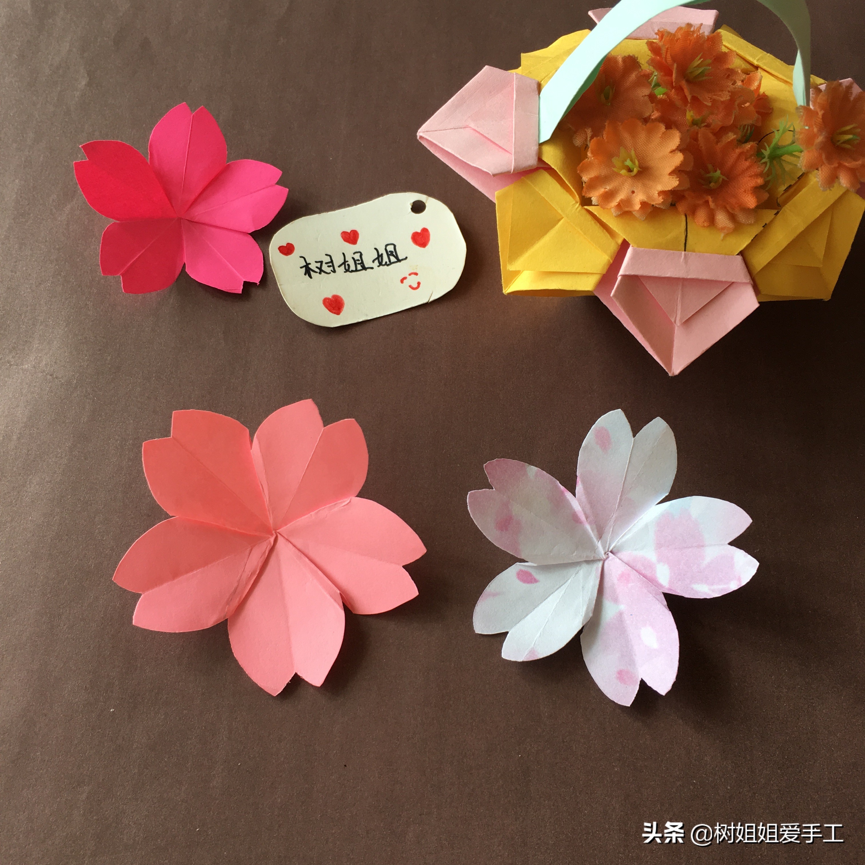 立体折纸樱花,立体樱花折纸