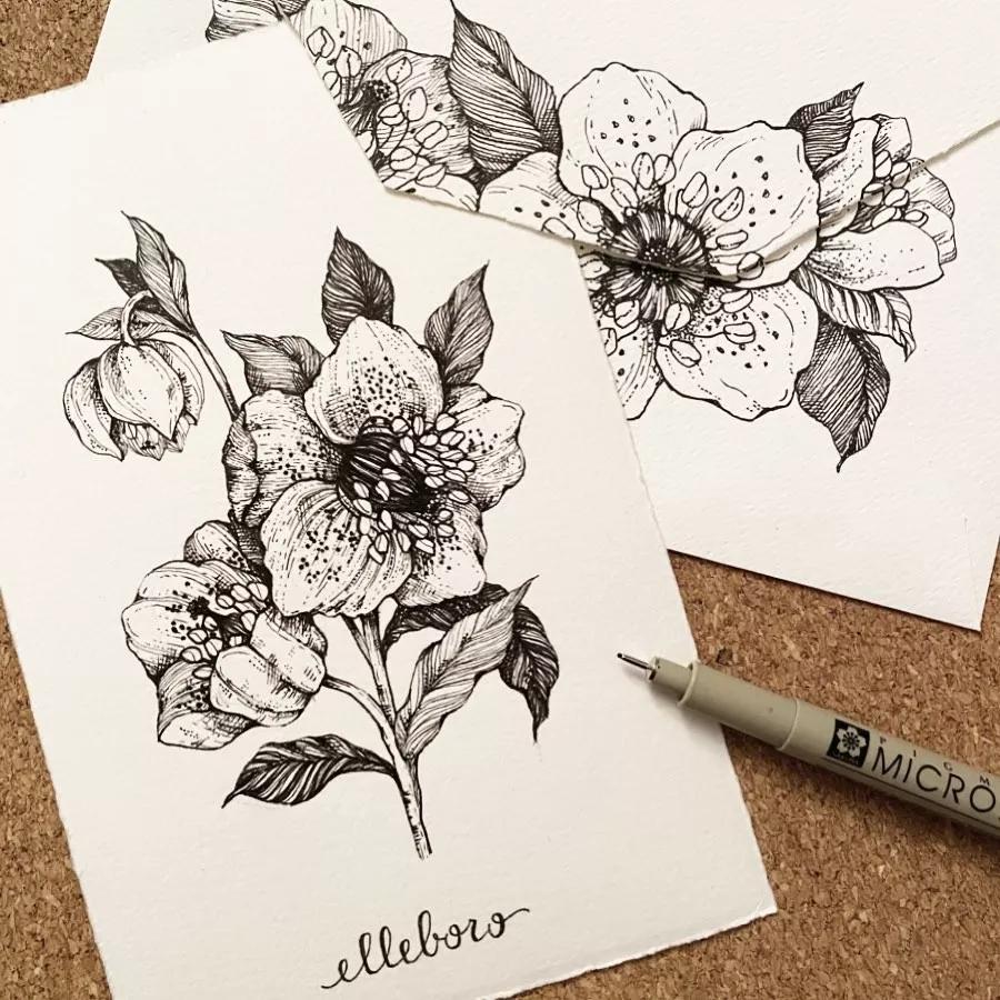 一看就懂的针管简笔画,针管笔入门手绘1000例临摹图