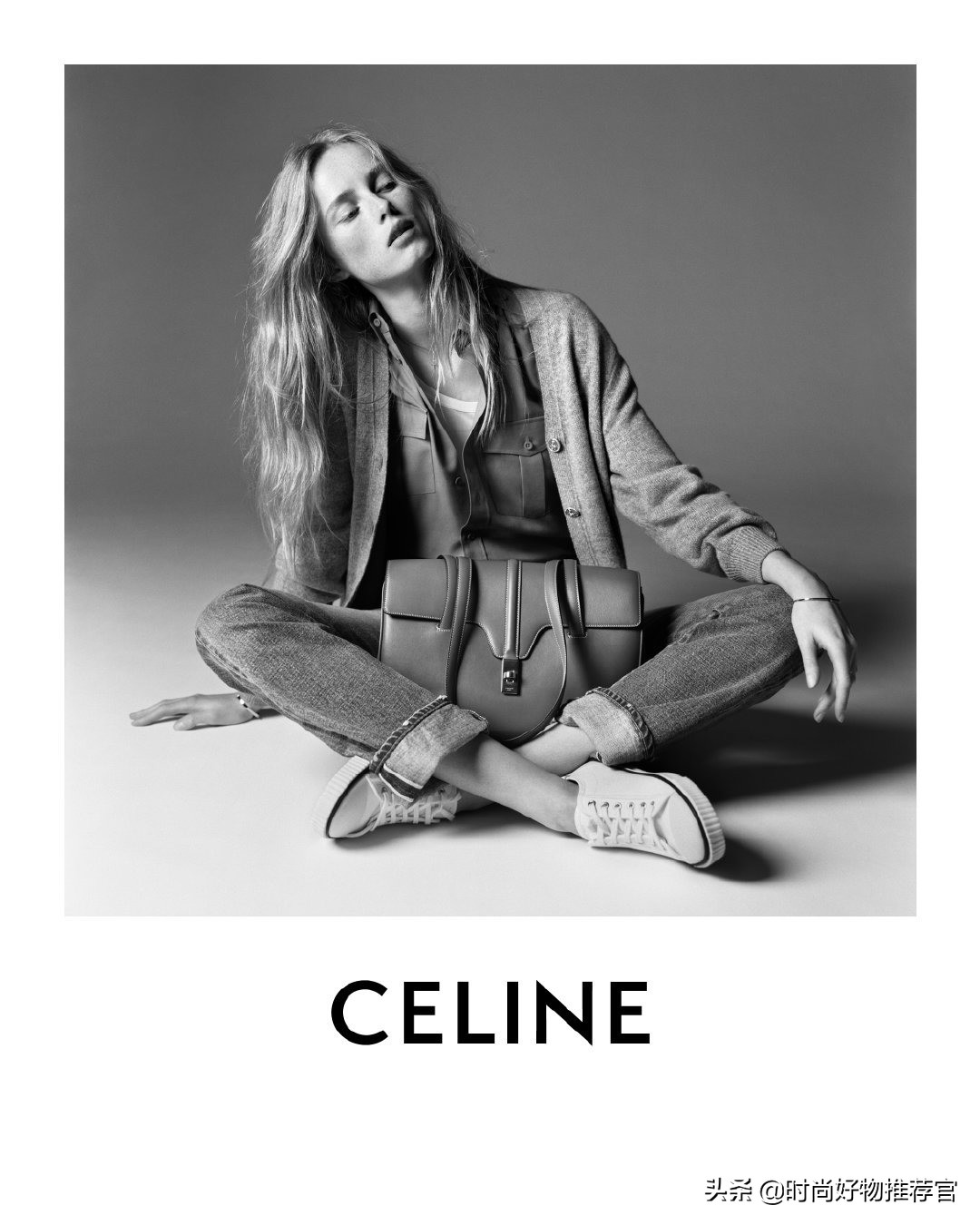 celine标志印花横款手袋,celine新款牛皮革手袋