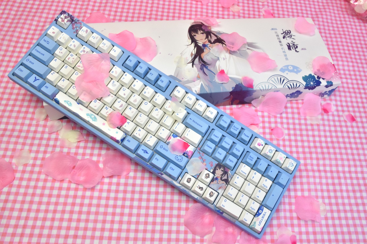 盈通阿米洛联名樱瞳花嫁键盘,盈通阿米洛樱瞳花嫁