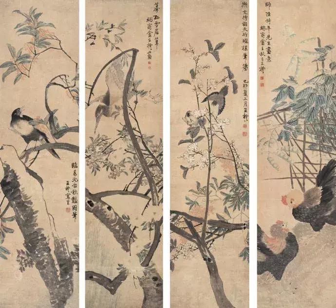 潘天寿100幅花鸟画欣赏,潘天寿花鸟画构图法