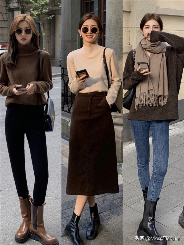 换季不知道怎么穿,毛衣穿搭韩系冬